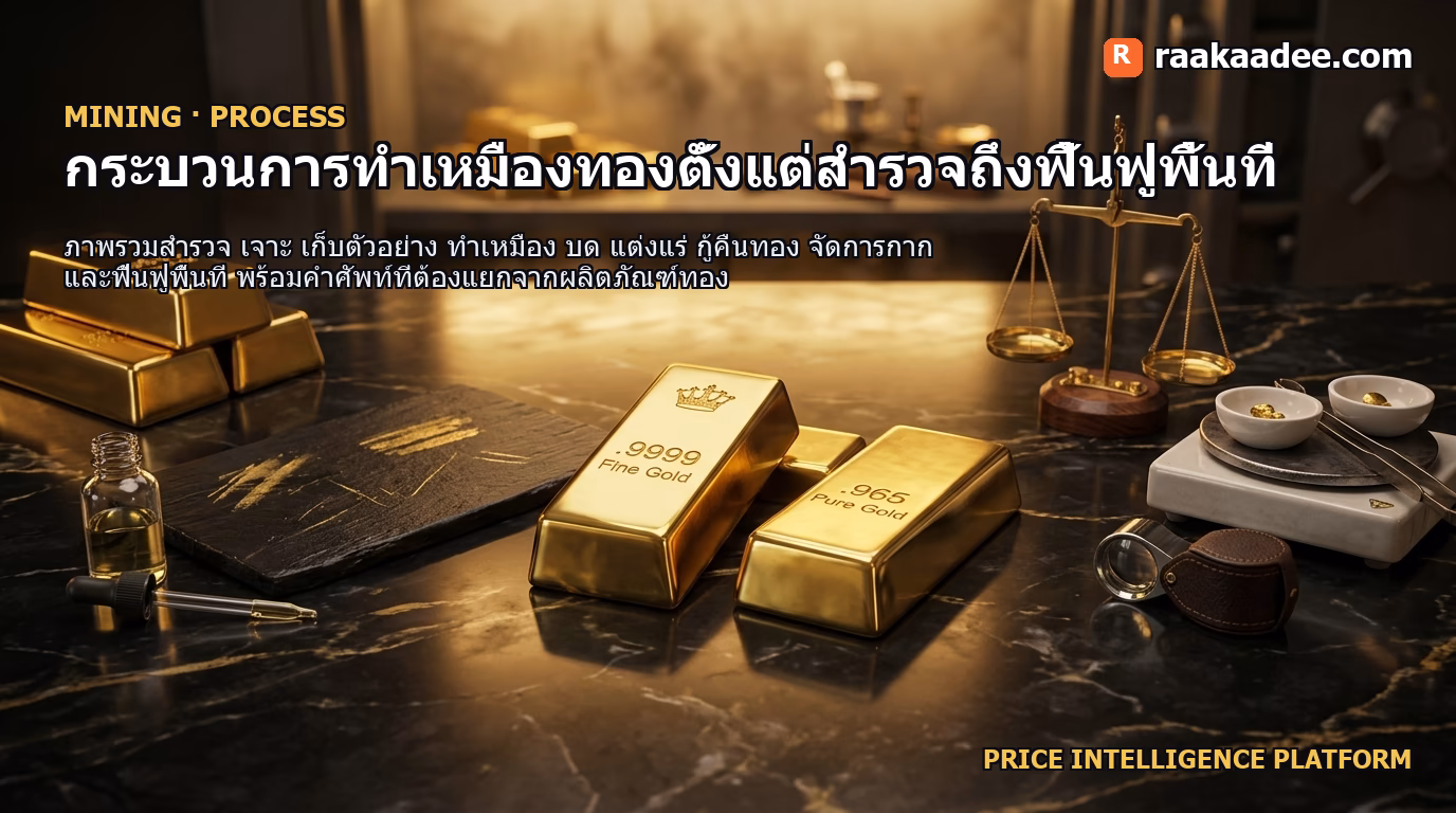 กระบวนการทำเหมืองทองตั้งแต่สำรวจถึงฟื้นฟูพื้นที่